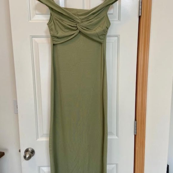 Reformation Toulon Knit Dress Size Medium Sage Artichoke Green - Picture 2 of 4